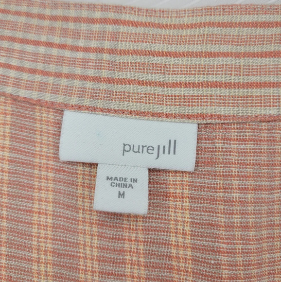 J. Jill Pure Jill Linen Blend Striped Maxi Dress sz M - Picture 3 of 10